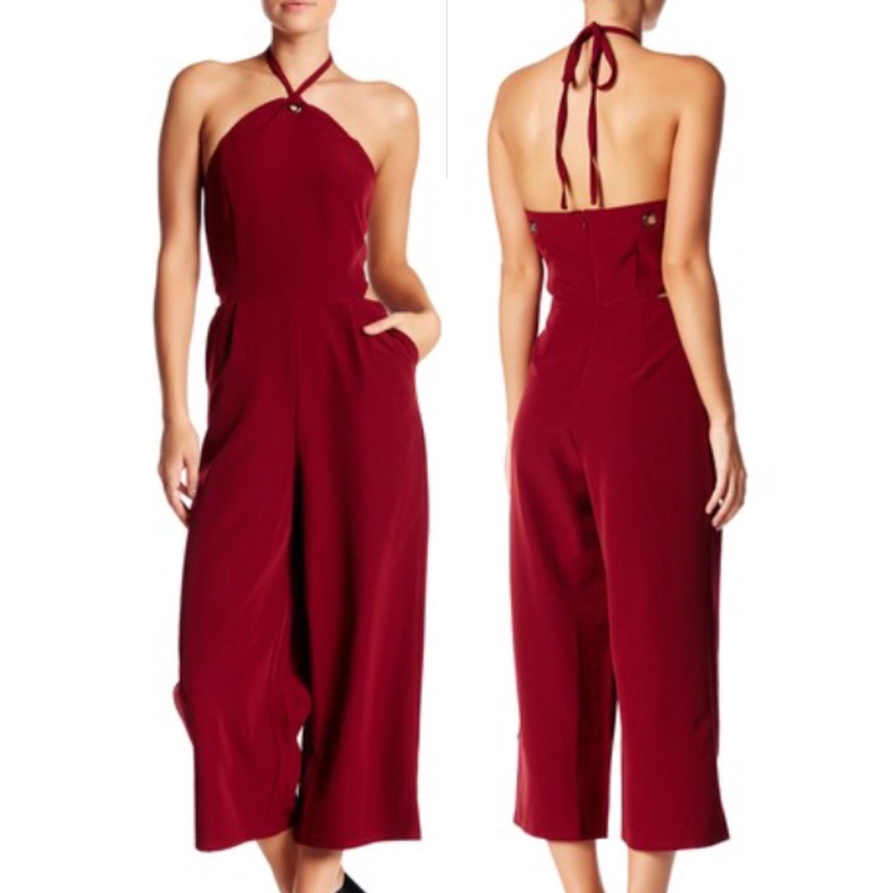 Dark Red ROMEO & JULIET COUTURE Peekaboo Jumpsuit